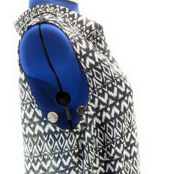 H&M Sheer SleevelessTop Sz12 Patterned White/Black - Picture 4 of 8